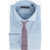 CORNELIANI Herringbone Patterned Shirt With Spread Collar Light Blue