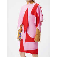 Rochii elegante Red And Crepe De Chine Silk Dress Femei