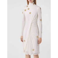 Rochii elegante Silk Viscose Dress With Gold Stars Femei