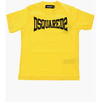Tricouri Solid Color Slouch Fit Crew-Neck T-Shirt With Logo-Print Baieti