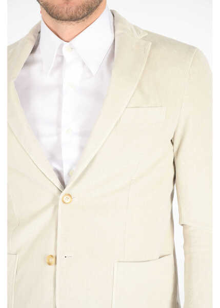 Sacouri CORNELIANI Cc Collection Corduroy Svez Blazer Beige Barbati (BM 8931203) 3