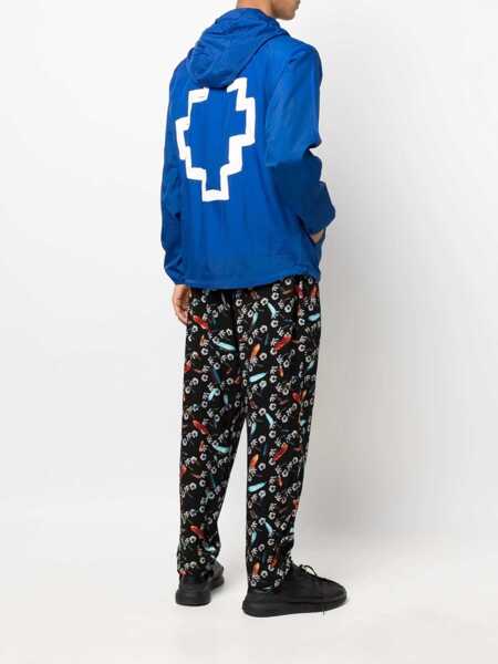 Jachete Marcelo Burlon Cross Print Windbreaker Jacket BLUE Barbati (BM 8932037) 2