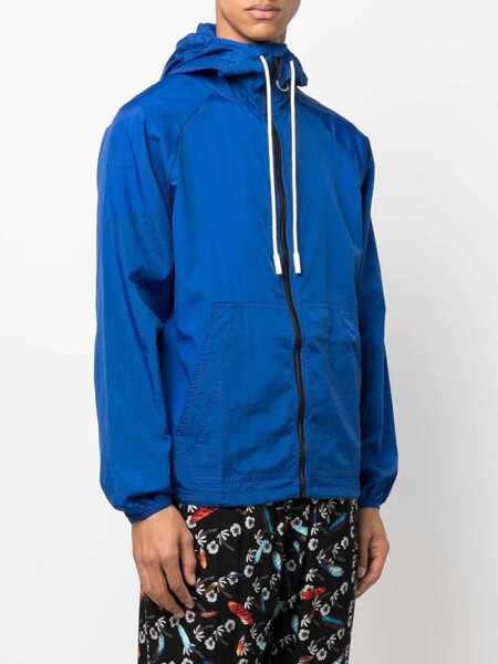 Jachete Marcelo Burlon Cross Print Windbreaker Jacket BLUE Barbati (BM 8932037) 4