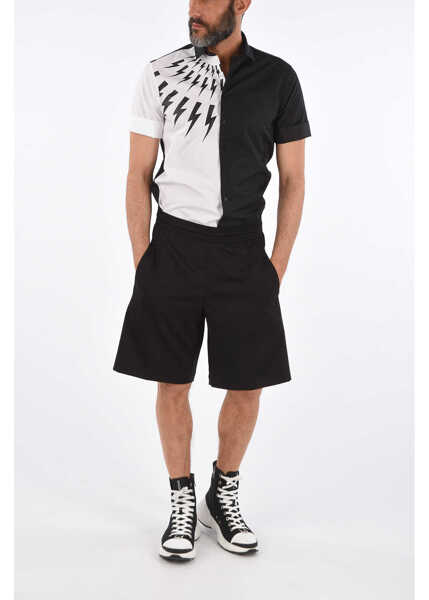 Pantaloni scurti Neil Barrett Drawstring City Shorts Black Barbati (BM 8932325) 4