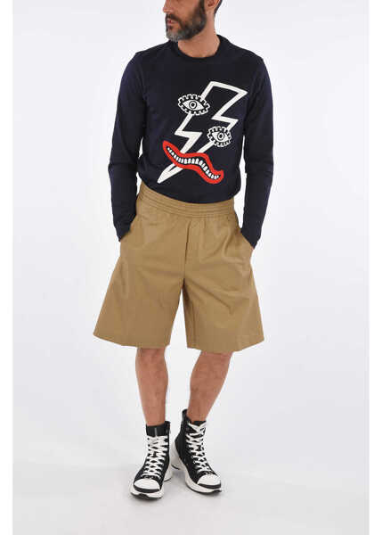 Pantaloni scurti Neil Barrett Drawstring City Shorts Beige Barbati (BM 8932328) 4