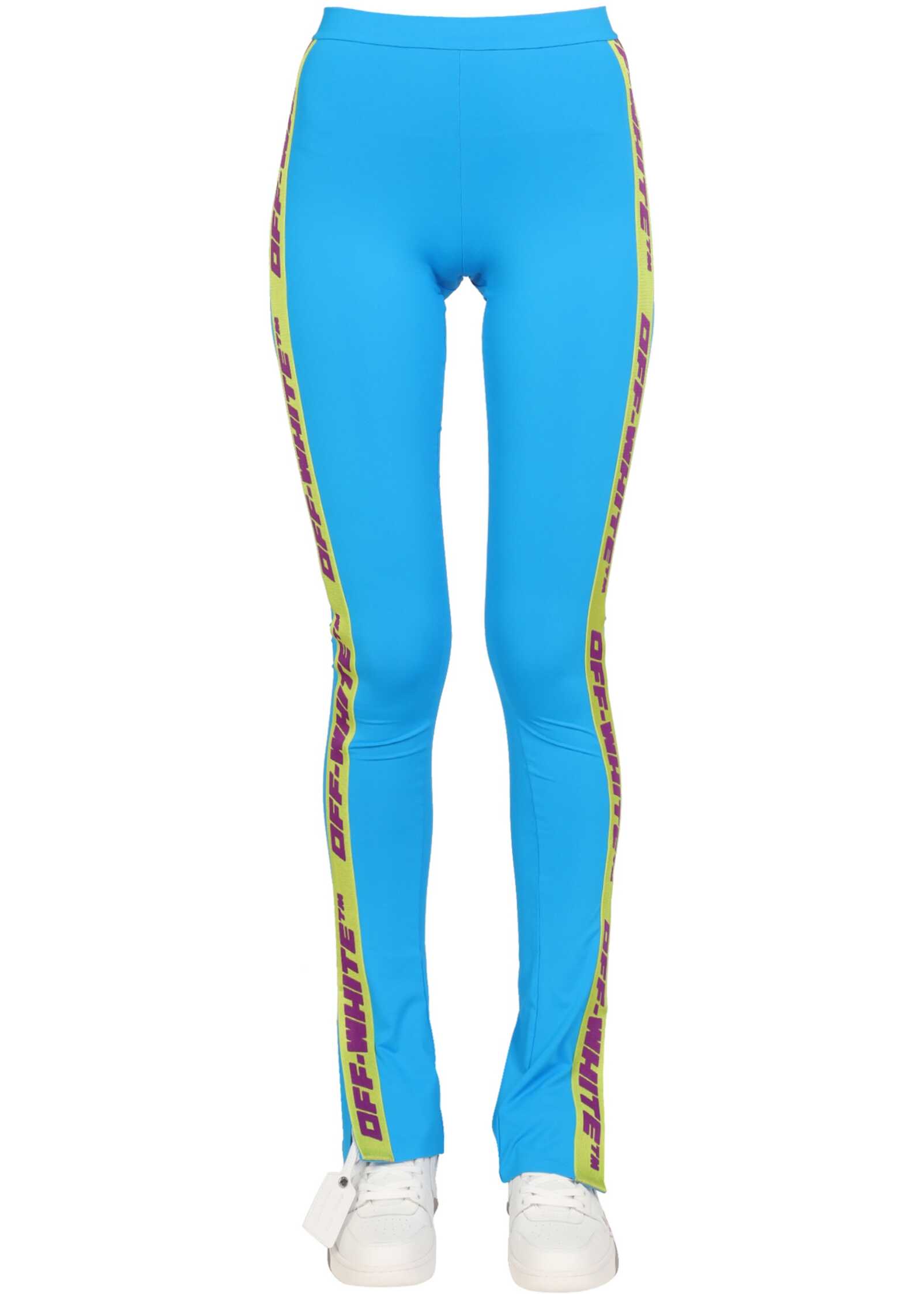 Off-White Leggings With Logoed Band BABY BLUE image0