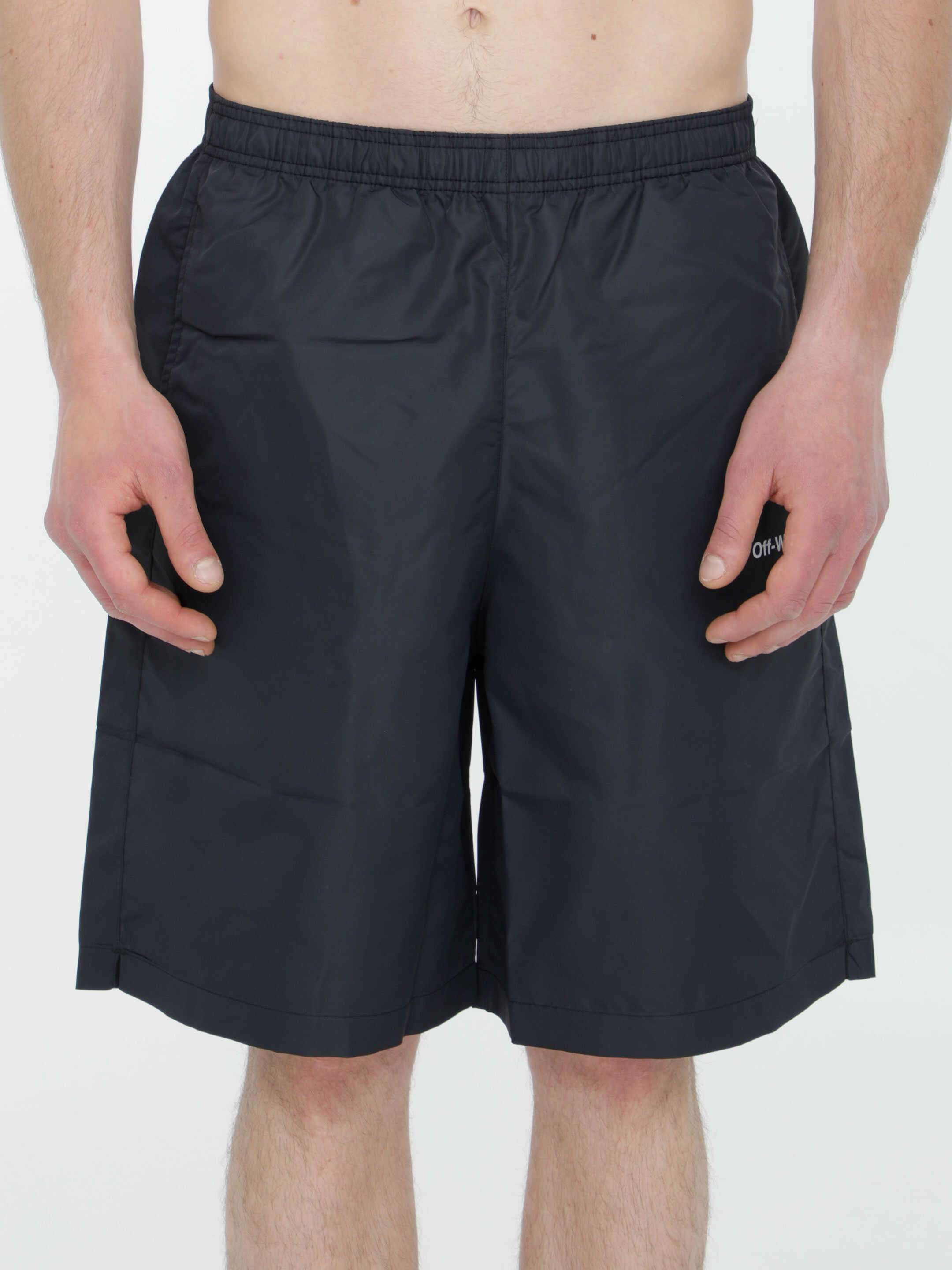 Off-White Diagonal Surfer Swimshorts Black/white