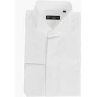 Camasi elegante Wing-Tip Collar Poplin Bodysuit Shirt With Double French Cuf Barbati
