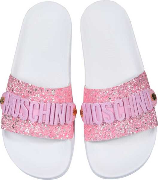 Papuci Moschino Lettering Logo Slide Sandals PINK Femei (BM 8936714) 2