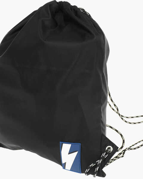 Rucsacuri Neil Barrett Solid Color Drawstring Backpack With Two-Tone Laces Black Barbati (BM 8938385) 3