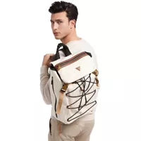 Rucsacuri pentru Barbati - Rucsacuri GUESS Wanderluxe Flap Backpack Beige Barbati (BM 8943638) - B-mall.ro