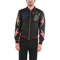 Bomber jacket Homme Embroidered F**K Nylon Bomber Jacket With Patches Barbati