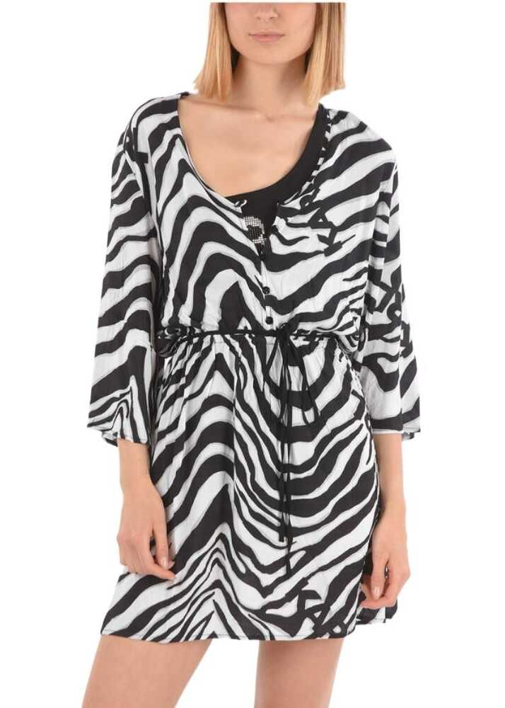 Karl Lagerfeld V-Neck Zebra Sarong Black & White image8