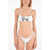 Karl Lagerfeld Solid Color Karl & Choupette Bandeau Bikini Top With Studs White