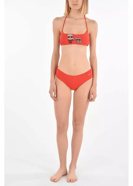 Bikini Karl Lagerfeld V Karl & Choupette Slip Swimsuit With Logo Red Femei (BM 8945153) 3