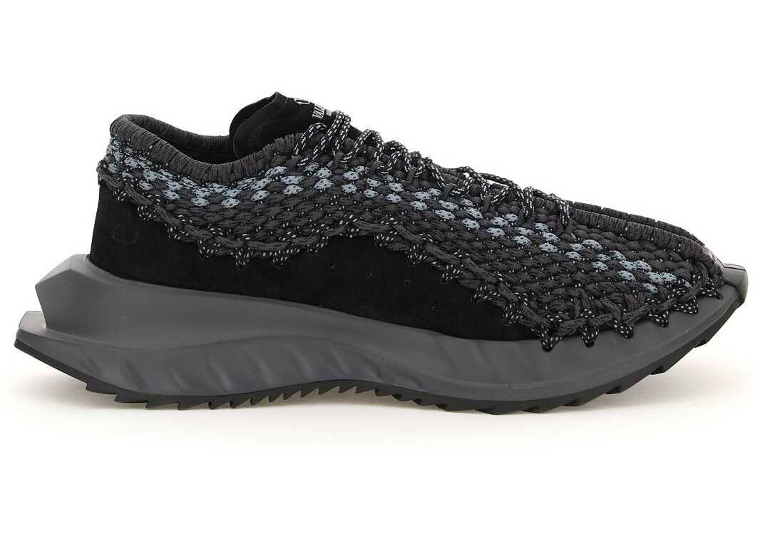 Valentino Garavani Outdoor Crochet Sneakers NERO DARK GREY GREY NERO DARK GREY NERO