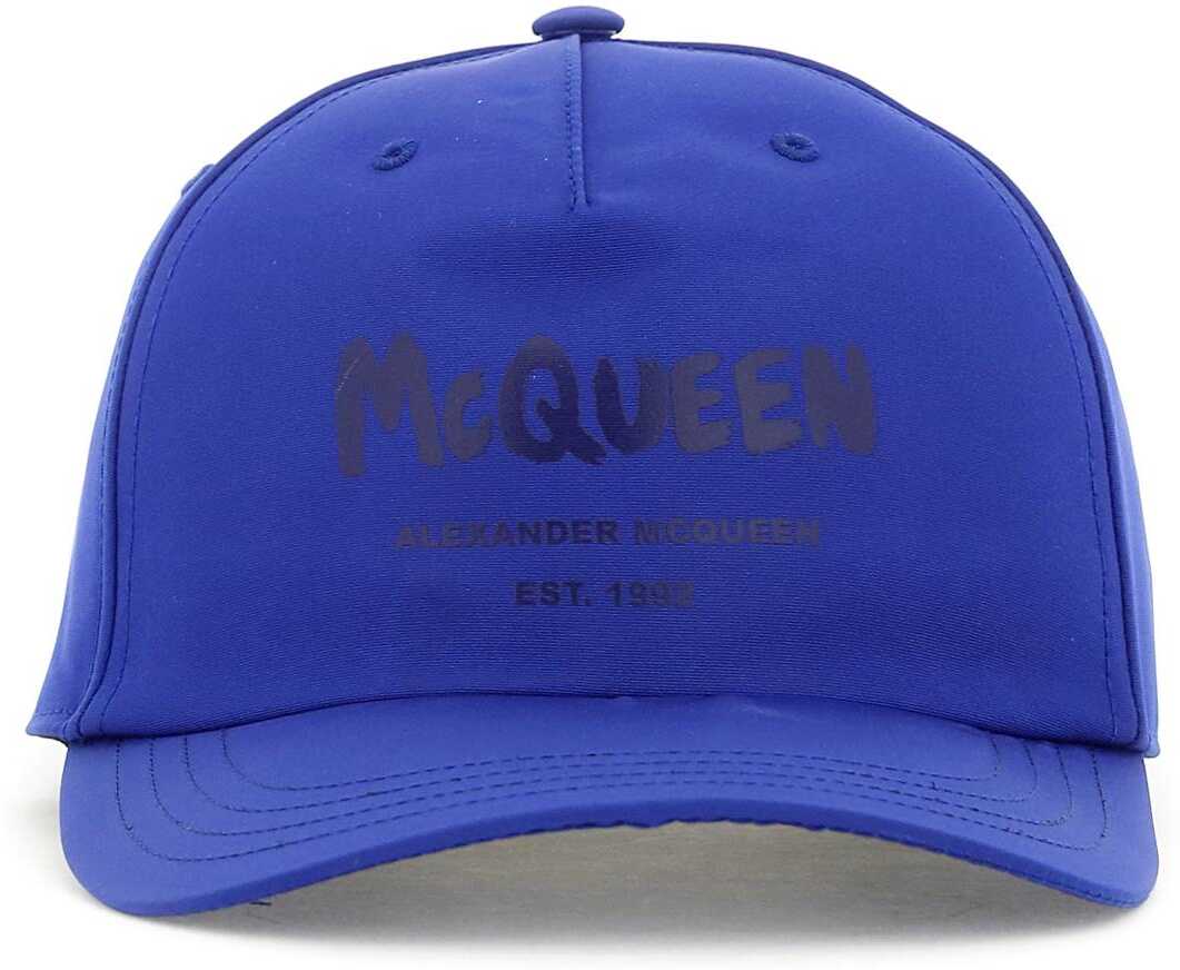 Alexander McQueen \'Mcqueen Graffiti\' Baseball Hat ROYAL