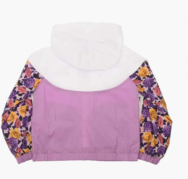 Jachete Nike Floral Printed Details Hooded Windbreaker Jacket Pink Baieti (BM 8946392) 3