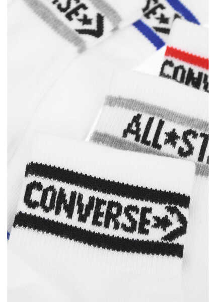 Sosete Converse Contrasting Logo Wordmark Pairs Of Socks White Fete (BM 8946416) 3