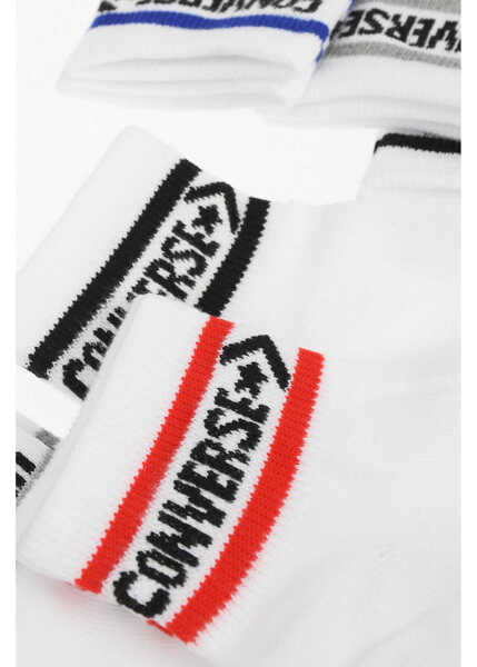 Sosete Converse Contrasting Logo Wordmark Pairs Of Socks White Fete (BM 8946764) 3