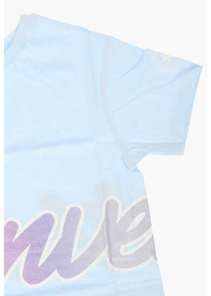 Tricouri Converse All Star Chuck Taylor Glitter Printed T-Shirt Light Blue Baieti (BM 8947325) 2