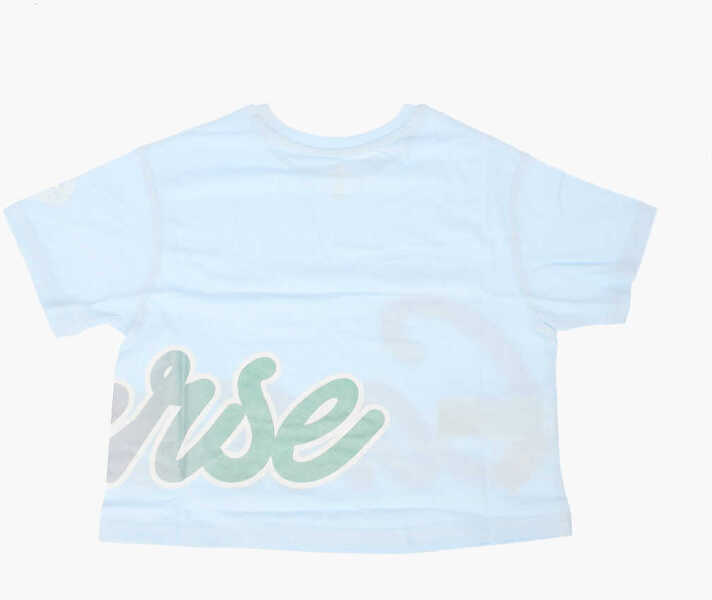 Tricouri Converse All Star Chuck Taylor Glitter Printed T-Shirt Light Blue Baieti (BM 8947325) 3