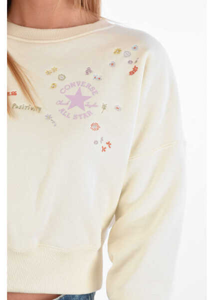 Bluze de trening Converse Embroidered Crewneck Sweatshirt White Femei (BM 8947358) 3
