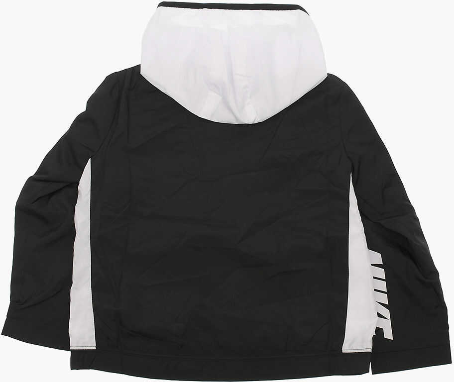 Jachete Nike Hooded Windbreaker Jacket Black & White Baieti (BM 8947508) 3