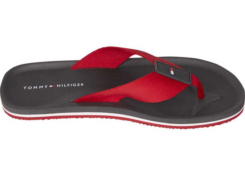 Fatal Misery Christian Slapi Tommy Hilfiger Classic Comfort Flip-Flops Black/Red Barbati  (BM8949863) - Boutique Mall Romania