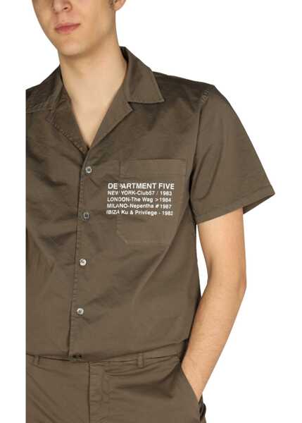 Camasi casual Department Five Hawaiian Logo Print Shirt MILITARY GREEN Barbati (BM 8950181) 4