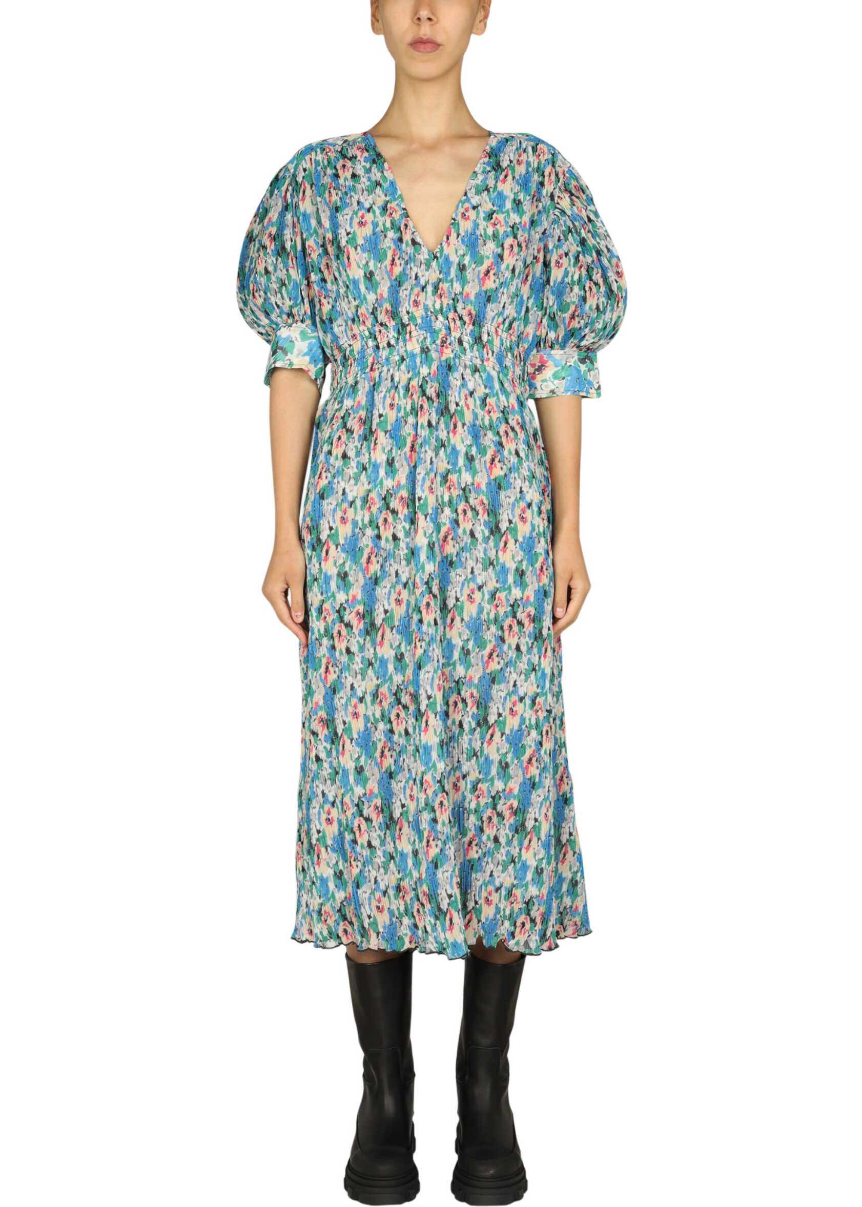 Ganni Floral Print Dress AZURE image0