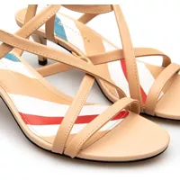 Sandale cu toc Tommy Hilfiger Dama - Sandale cu toc Tommy Hilfiger FEMININE STRAPPY HEE Beige Femei (BM 8951630) - B-mall.ro