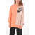 Nike Logo Printed Crewneck Oversized Sweatshirt Orange