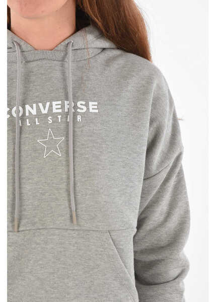 Hanorace Converse Printed Hoodie Sweatshirt Gray Femei (BM 8954801) 3