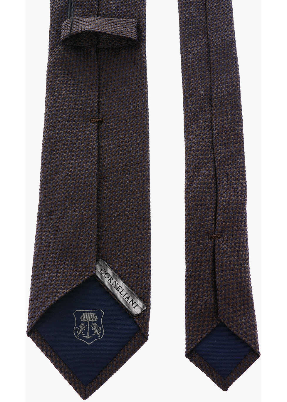 Cravate CORNELIANI Two-Tone Silk Tie Brown Barbati (BM 8955089) 3