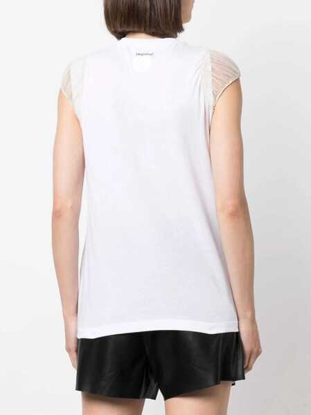 Tricouri DSQUARED2 Logo Print T-Shirt WHITE Femei (BM 8959847) 4