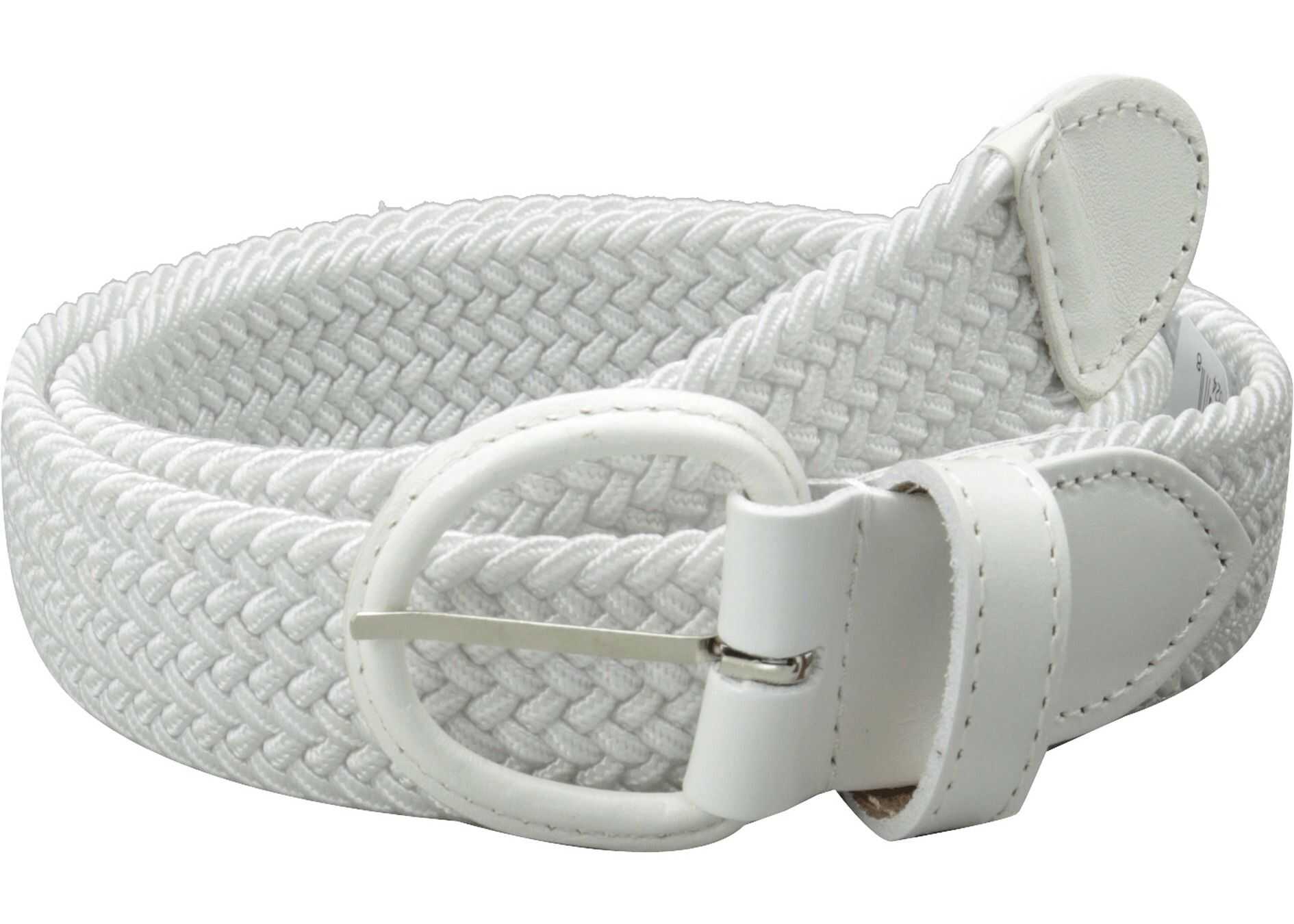 Curea Florsheim Braided Elastic Stretch Belt 35mm White