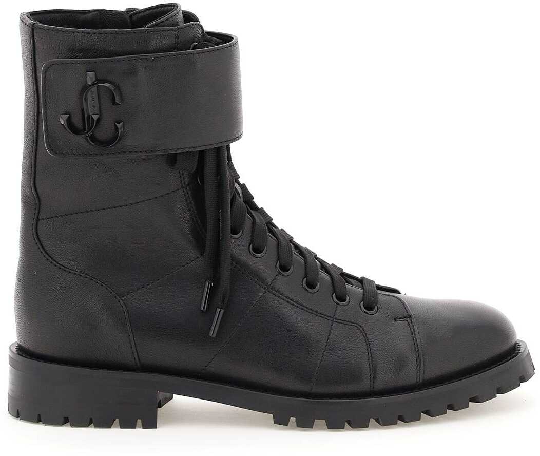 Jimmy Choo Ceirus Lace-Up Combat Boots BLACK b-mall.ro