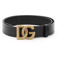 Curele Lux Leather Belt With Crossed Dg Logo Barbati
