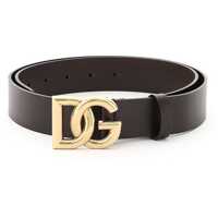 Curele Dolce & Gabbana Lux Leather Belt With Crossed Dg Logo