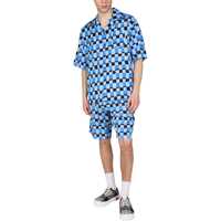 Camasi casual Check Print Bowling Shirt Barbati