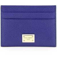 Portofele Leather Card Holder With Logo Plaque Femei