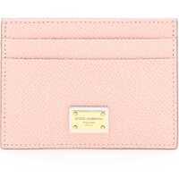 Portofele Leather Card Holder With Logo Plaque Femei