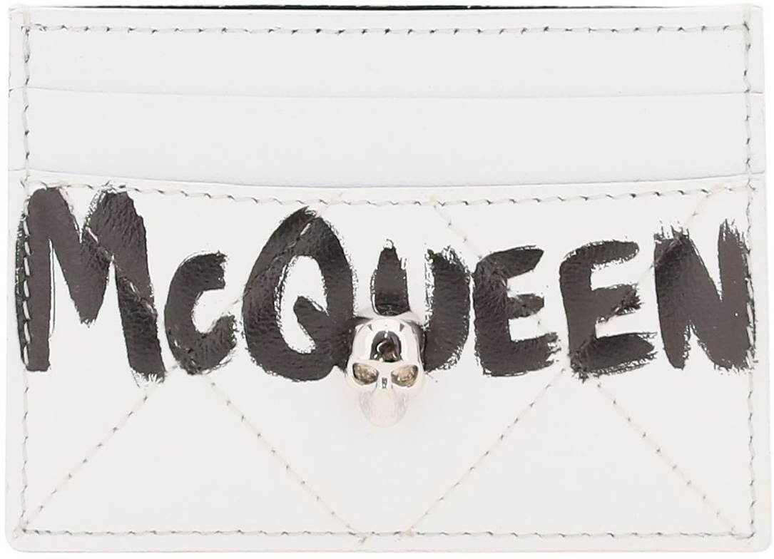 Alexander McQueen 'Mcqueen Graffiti' Cardholder With Skull WHITE BLACK image