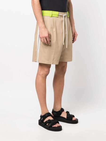 Pantaloni scurti Palm Angels Side Band Bermuda Shorts BEIGE Barbati (BM 8970689) 3
