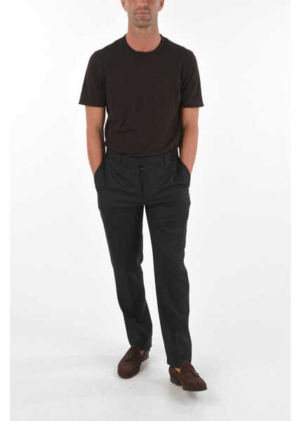 Pantaloni eleganti CORNELIANI Trend Extrafine Virgin Wool Pants Black Barbati (BM 8971415) 4