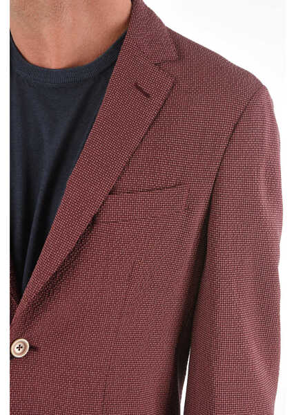 Sacouri CORNELIANI Id Unlined Micro Check Blazer Burgundy Barbati (BM 8971652) 3