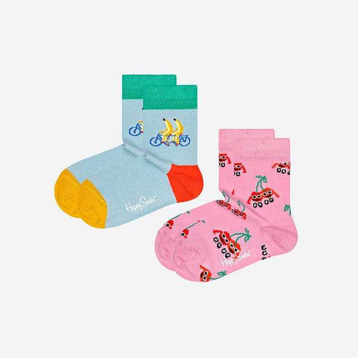 Happy Socks 2-pack Fruit Mates KFMA02-3000 PINK