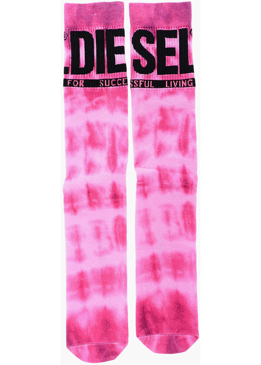 Diesel Tie Dye Effect Skm-Hermine Long Socks Pink image4