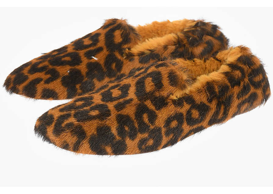 Maison Margiela Mm22 Animal Patterned Slippers Brown b-mall.ro